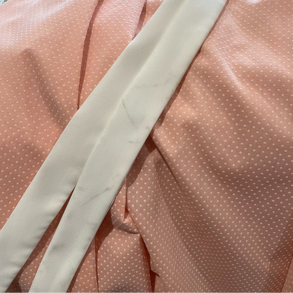 Vintage 70s Prairie Pink Swiss Dot Maxi Dress Women’s XS Peach Full Circle - Picture 12 of 13